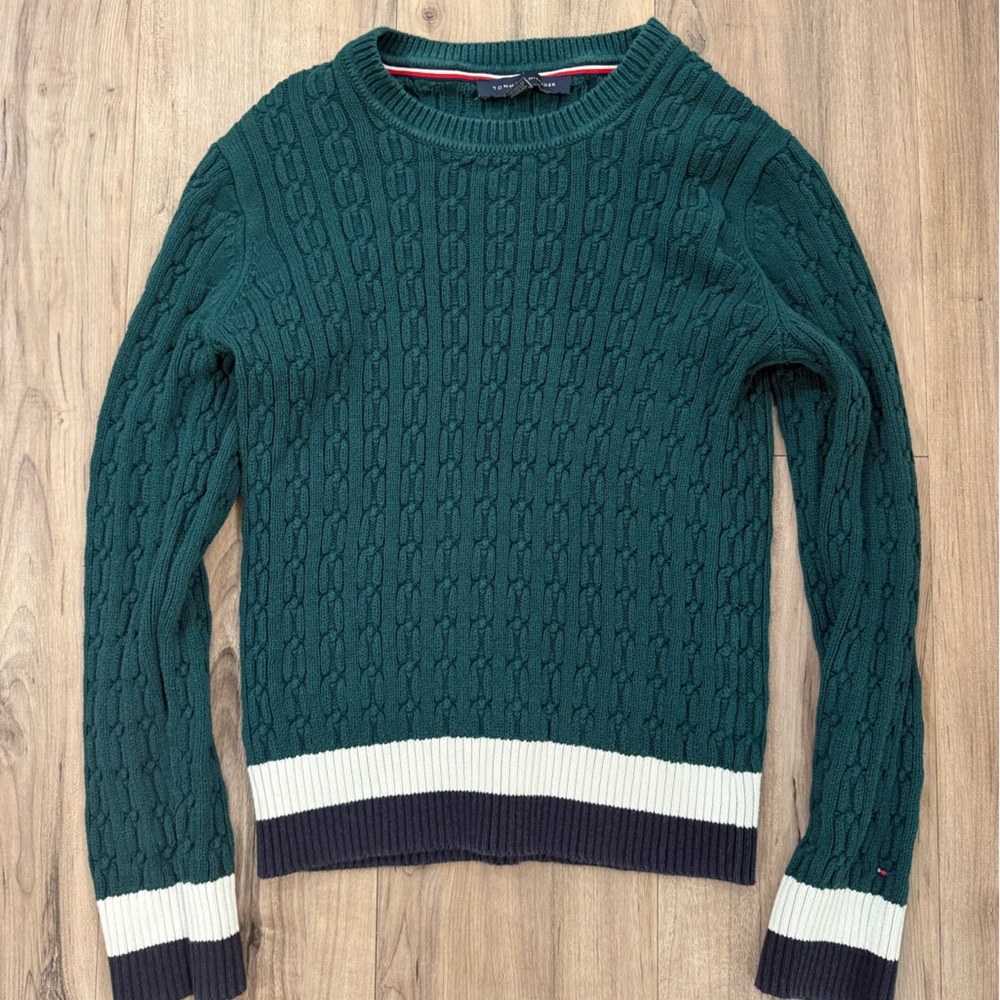 Green Cable Knit Sweater
